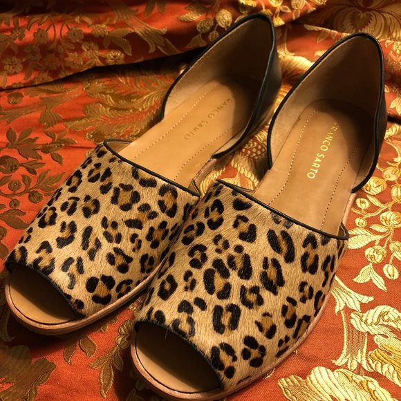 Leopard Print & Leather Flats (Size 8.5) - Picture 1 of 9